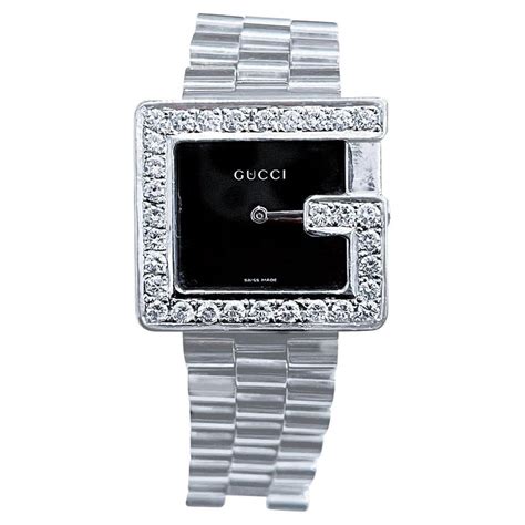 gucci watch black dial|gucci watch black diamond bezel.